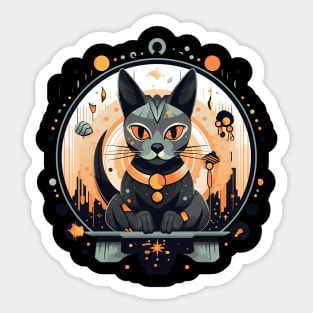 Egyptian Cat Halloween, Cat Lover Sticker